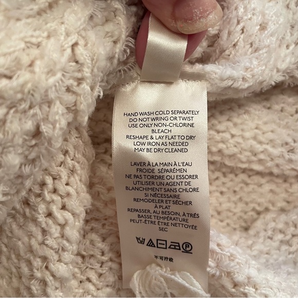 Anthropologie Pilcro Luna Pointelle Cream Sweater-Over sized XS - Picture 10 of 12